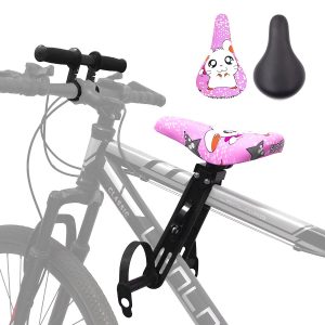 Assento Infantil para Bicicleta Montado na Frente - Assento Rosa-Guidão